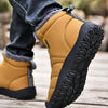 Winter-Barfußschuhe in Senfgelb mit weichem Futter und rutschfester Profilsohle – ideal für kalte Tage, natürliche Fußbewegung und sicheren Halt auf jedem Untergrund.