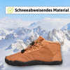 Barfuß-Winterschuh mit schnee- und wasserabweisendem Obermaterial, das zuverlässig vor Nässe schützt – ideal für Spaziergänge und Outdoor-Aktivitäten bei winterlichen Bedingungen.